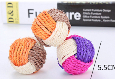 Pelota de Juego para Gatos Tricolor con Sisal - Image 6