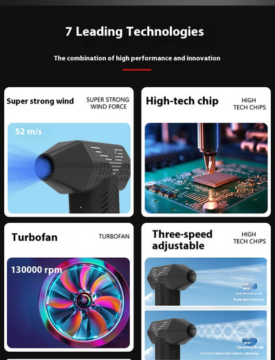Ventilador Turbo Inalámbrico Portátil para Limpieza y Soplado de Polvo - Image 15