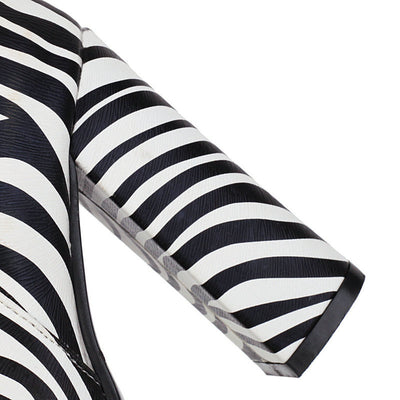 Botas Altas Estampado Animal Print con Tacón Grueso para Mujer - Image 9