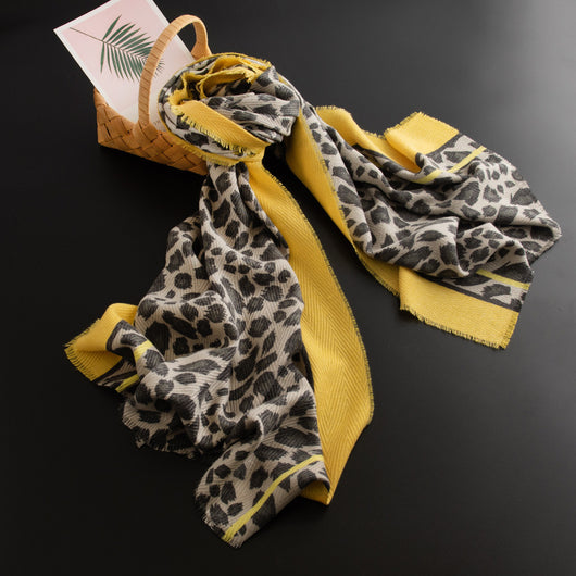 Bufanda de Cachemira Artificial con Estampado Leopardo para Mujer - Image 5