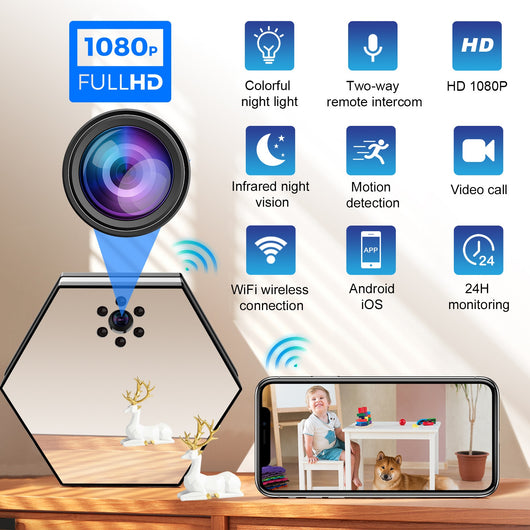 Cámara de Vigilancia WiFi HD con Visión Nocturna y Micrófono Dual para Hogar - Image 20