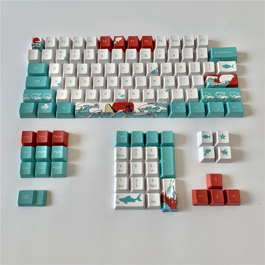 Keycaps PBT Coral Sea - Sublimación de Cinco Caras para Teclado Mecánico - Image 5