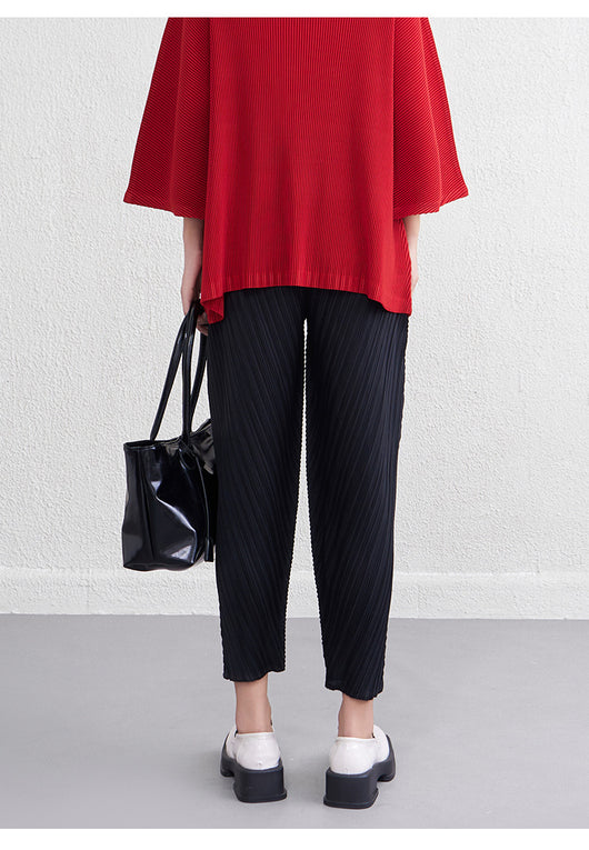 Pantalones Skinny de Cintura Alta con Pliegues Reductores para Primavera y Verano - Image 13