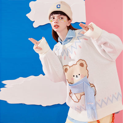 Suéter Holgado Unisex Estampado Osito - Image 5