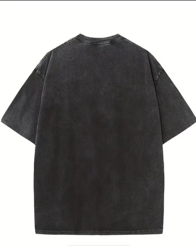 Camisa Holgada Estampada de Algodón Puro Desgastada Estilo Americano para Hombre - Image 9