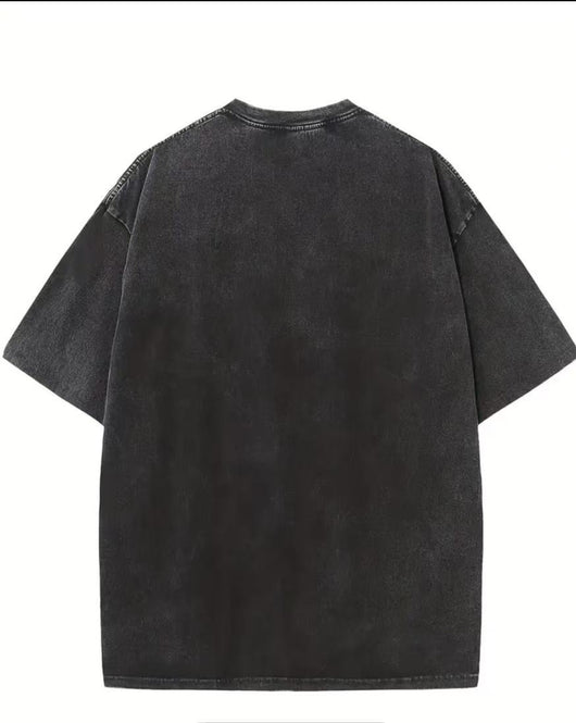 Camisa Holgada Estampada de Algodón Puro Desgastada Estilo Americano para Hombre - Image 9