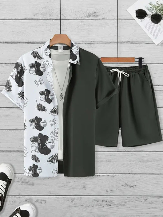 Traje Hawaiano Hombre 3D Estampado Manga Corta - Image 29