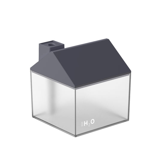 Two house-shaped USB humidifiers, one dark gray and one pink, with clear bases showing H₂O text. - Image 6