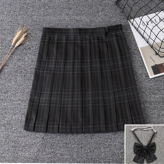 Falda Plisada de Cuadros Cintura Alta Estilo Uniforme - Image 10