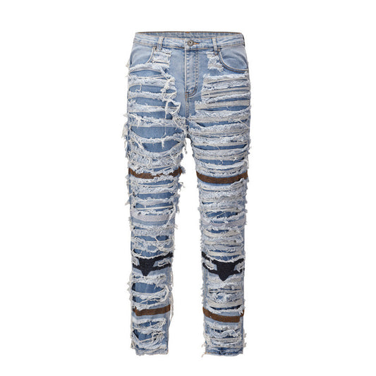Jeans Vintage Desgastados con Roturas en las Rodillas