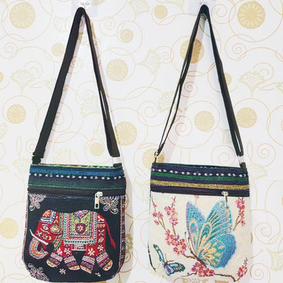 Bolso Bandolera Bordado Étnico con Elefante y Mariposa Estilo Chino - Image 72