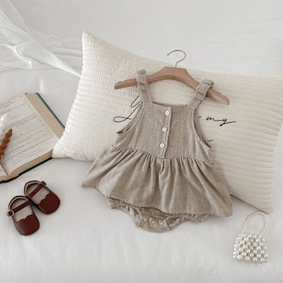 Vestido Romper para Bebé de Algodón y Lino con Cuello Bebé - Image 18