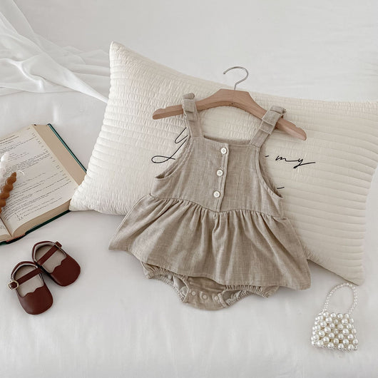 Vestido Romper para Bebé de Algodón y Lino con Cuello Bebé - Image 18