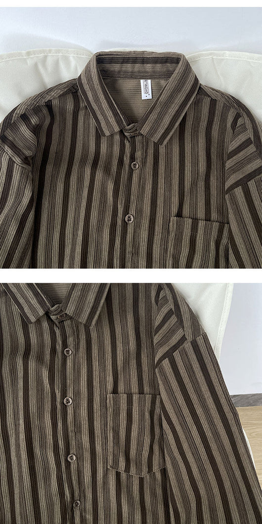 Camisa Retro Oversize de Manga Larga para Hombre - Image 14
