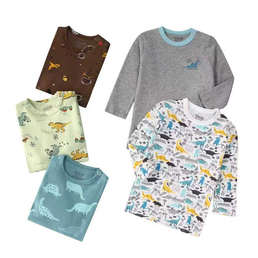 Pack de 5 Camisetas Infantiles Manga Larga Estampado Otoño Multicolor - Image 9
