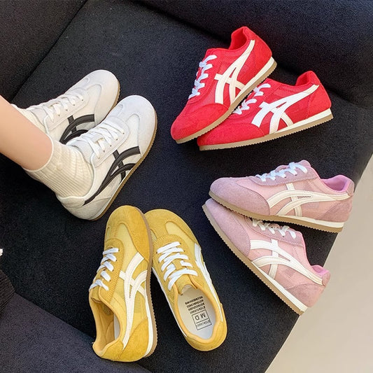 Tenis Cortez Mujer Cuero con Suela Gruesa y Malla Transpirable