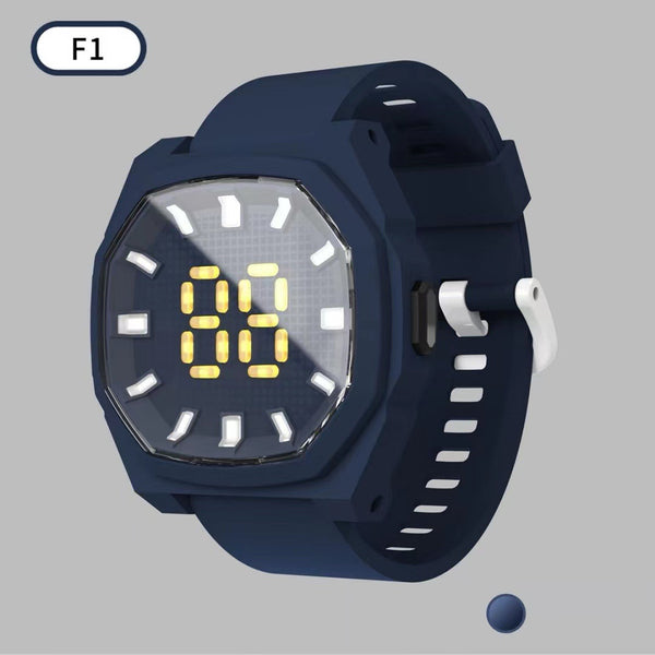 Reloj Deportivo Digital 3D LED Cuadrado para Niños F1