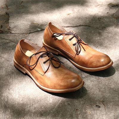 Zapatos Casuales Retro Estilo Británico para Hombre - Diseño Desgastado Transpirable