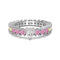 S925 Sterling Plateado Ring Female With Hearts Rainbow Platinum 6