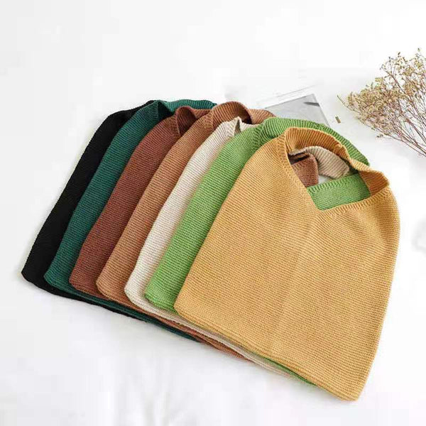 Bolso Tejido Retro de Lana - Portátil y Elegante