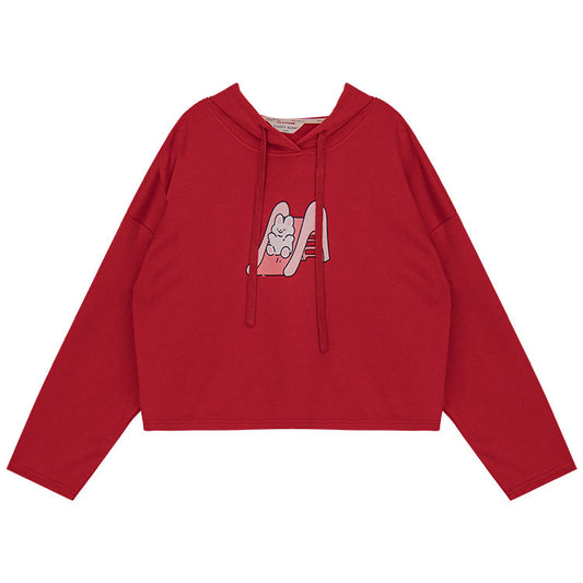 Sudadera Estampada con Capucha de Manga Larga para Mujer - Image 2