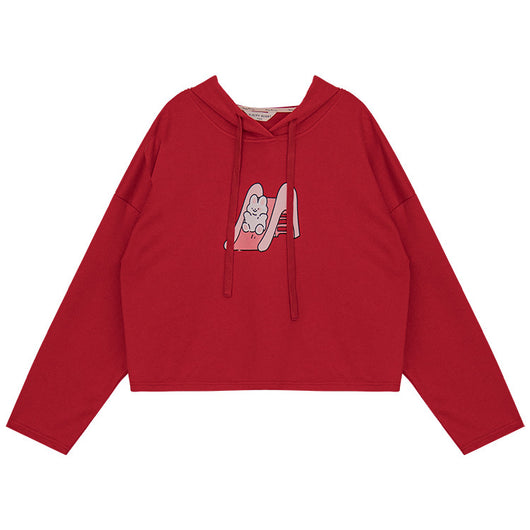 Sudadera Estampada con Capucha de Manga Larga para Mujer - Image 2