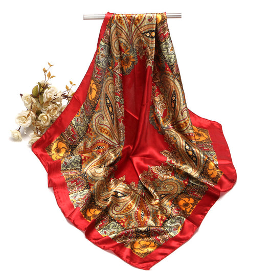 Pañuelo Floral de Seda Artificial 90cm - Primavera y Otoño - Image 24