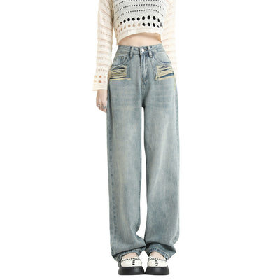 Pantalones Rectos Talle Alto con Roturas para Mujer - Image 5