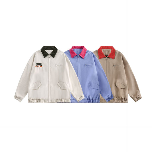 Abrigo Vintage con Cuello Camisero Bordado para Mujer - Image 2
