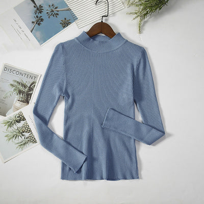 Suéter Cuello Alto Otoño Mujer - Pullover Elegante