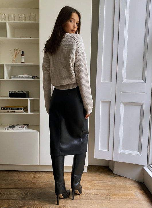Falda de Cuero Versátil Estilo Francés para Mujer - Image 3