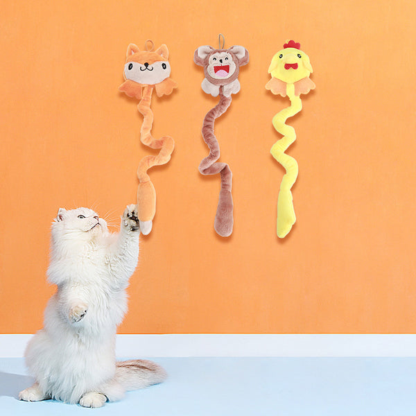 Juguetes de Felpa con Catnip y Resorte para Gatos - Resistentes y Colgables