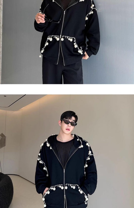 Cardigan Tejido a Mano con Perlas para Hombre y Mujer - Image 15