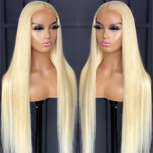 Peluca Frontal de Encaje Liso Largo para Mujeres Africanas