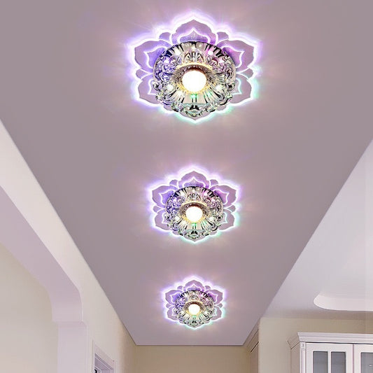 Lámpara de Techo Cristal Redonda Multicolor para Pasillos y Corredores