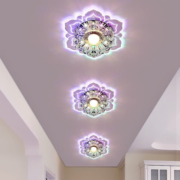 Lámpara de Techo Cristal Redonda Multicolor para Pasillos y Corredores