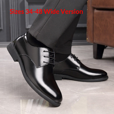 Zapatos Formales de Cuero Genuino para Hombre Talla Extra Grande