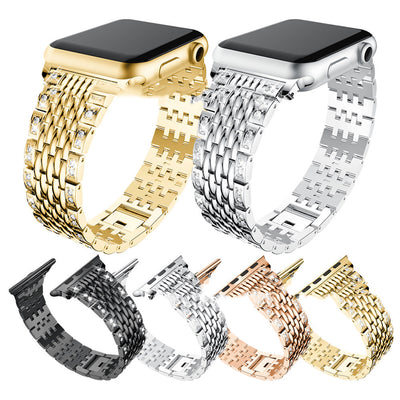 Correa de Reloj Acero Inoxidable con Diamantes y Cierre Completo - Image 9