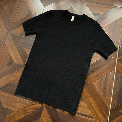 Camiseta de Punto Calada Manga Corta para Hombre - Image 2