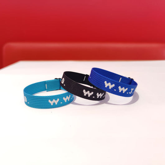 Pulsera Ajustable con Cinta Jacquard Estampada WWJD Unisex - Image 34