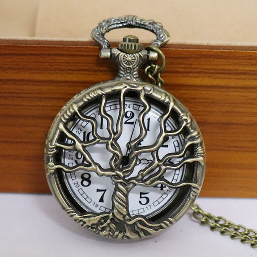 Reloj de Bolsillo para Mujer Estilo Árbol de la Suerte Calado Retro - Image 2