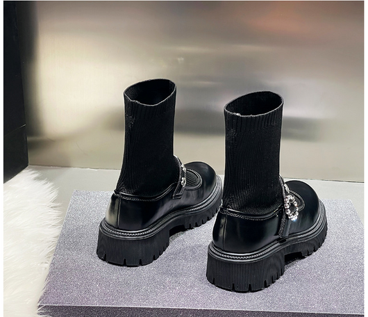 Botas Martin de Caña Elástica con Suela Gruesa para Mujer - Image 4