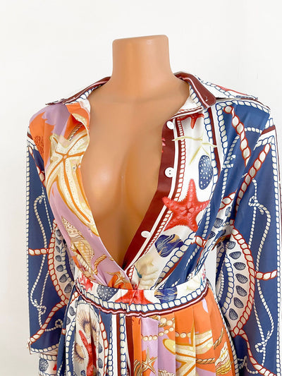 Falda Plisada Corta con Manga Larga Estampada para Mujer - Image 11