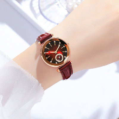 Reloj Pulsera Diamantes para Mujer con Correa de Cuero