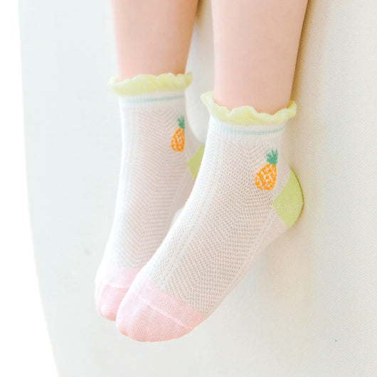 Calcetines Infantiles de Encaje Transpirables con Malla de Seda y Algodón - Image 4