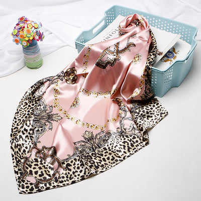 Pañuelo Cuadrado Estampado Leopardo Estilo Europeo - Image 10