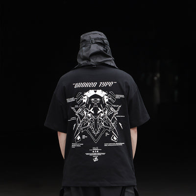 Camiseta Suelta de Manga Corta con Estampado Funcional y Bolsa Diagonal - Image 10