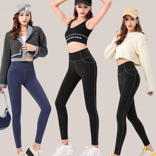 Pantalones Yoga Denim Blanco Minimalista para Mujer