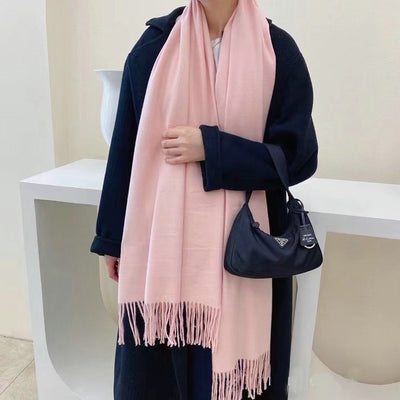 Bufanda Acolchada de Cachemira Sintética con Flecos - Chal Elegante para Mujer - Image 18