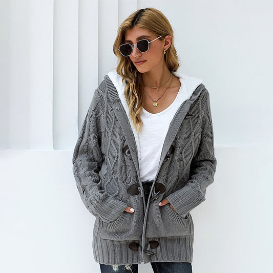 Abrigo Sudadera con Capucha de Polar Cálido de Manga Larga